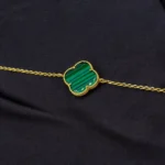Gourmette Van Cleef Verte en Or 18K