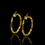 Créoles Boucles d’Oreilles en Or 18K