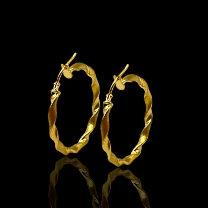 Créoles Boucles d’Oreilles en Or 18K