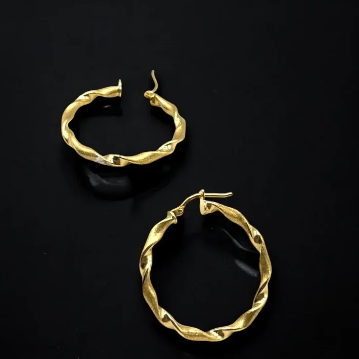 Créoles Boucles d’Oreilles en Or 18K