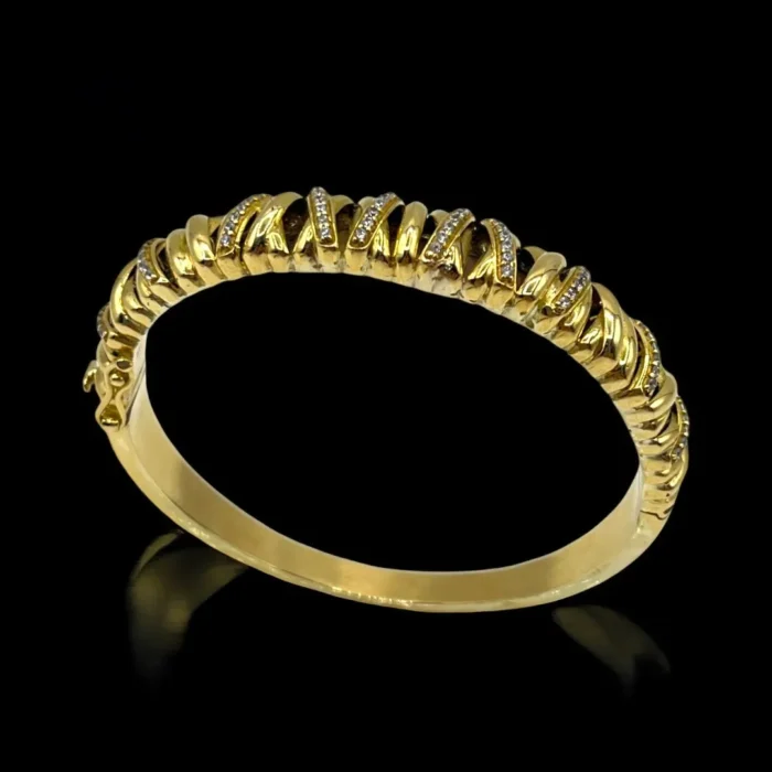 Bracelet en Or 18K Sertie de Pierres Zircons