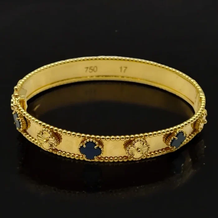 Bracelet en Or 18K avec Trèfles Noir