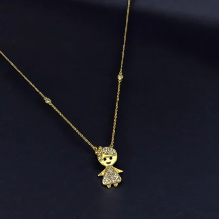 Chaîne Pendentif Petite Fille en Or 18K