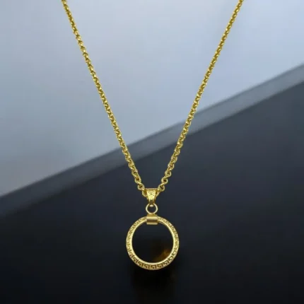 Chaîne en Or 18K avec Pendentif Rond