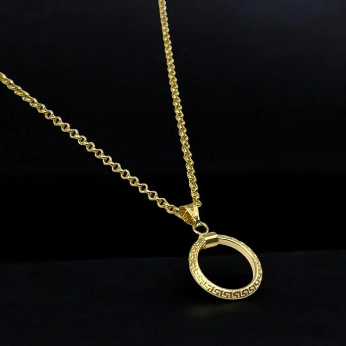 Chaîne en Or 18K avec Pendentif Rond