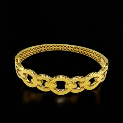 Bracelet Rigide Chaîne Cercle en Or 18K