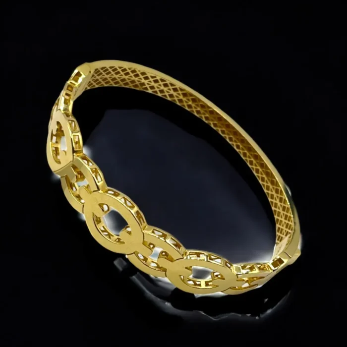 Bracelet Rigide Chaîne Cercle en Or 18K