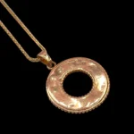 Chaîne Pendentif Rond en Or Rose 18K