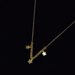 Chaîne Pendentif Étoiles en Or 18K