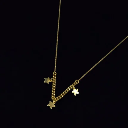 Chaîne Pendentif Étoiles en Or 18K