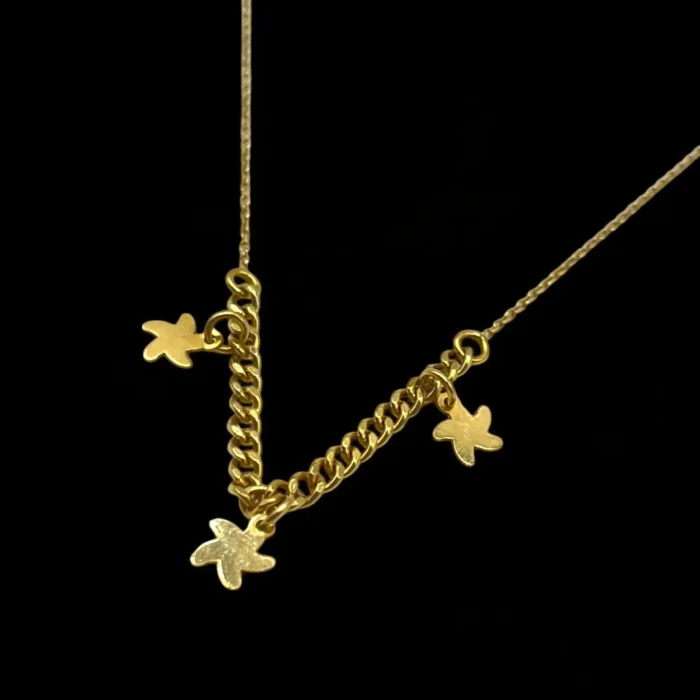 Chaîne Pendentif Étoiles en Or 18K