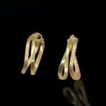 Boucles d'Oreilles Torsadées Ovale Or 18K