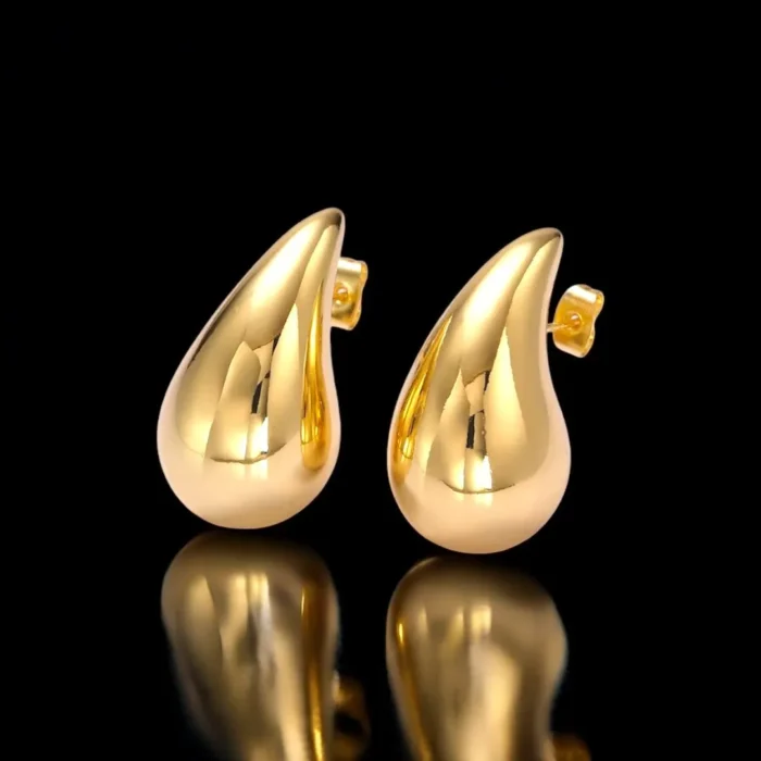 Boucles d'Oreilles Goutte d'Eau en Or 18K