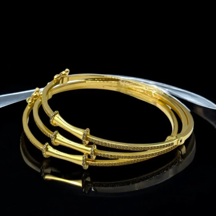 Trio Bracelets en Or Jaune 18K