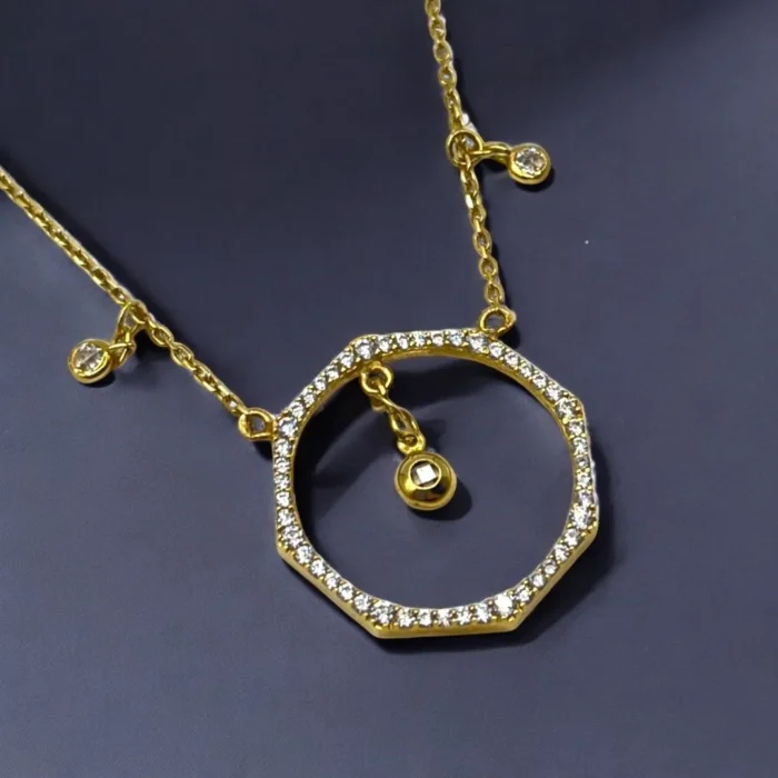 Chaîne Pendentif Contemporaine en Or 18K