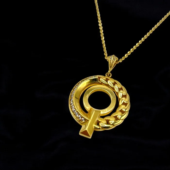 Chaîne et Pendentif Moderne en Or