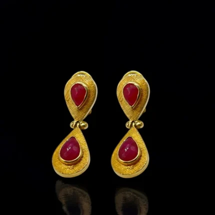 Boucles d’Oreilles en Or 18K et Rubis