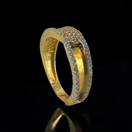 Moderne Bague en Or Jaune 18K